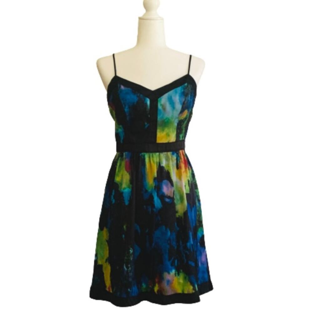 Matty M Dress Multicolor Abstract Print Sleeveless Mini Dress Size Small